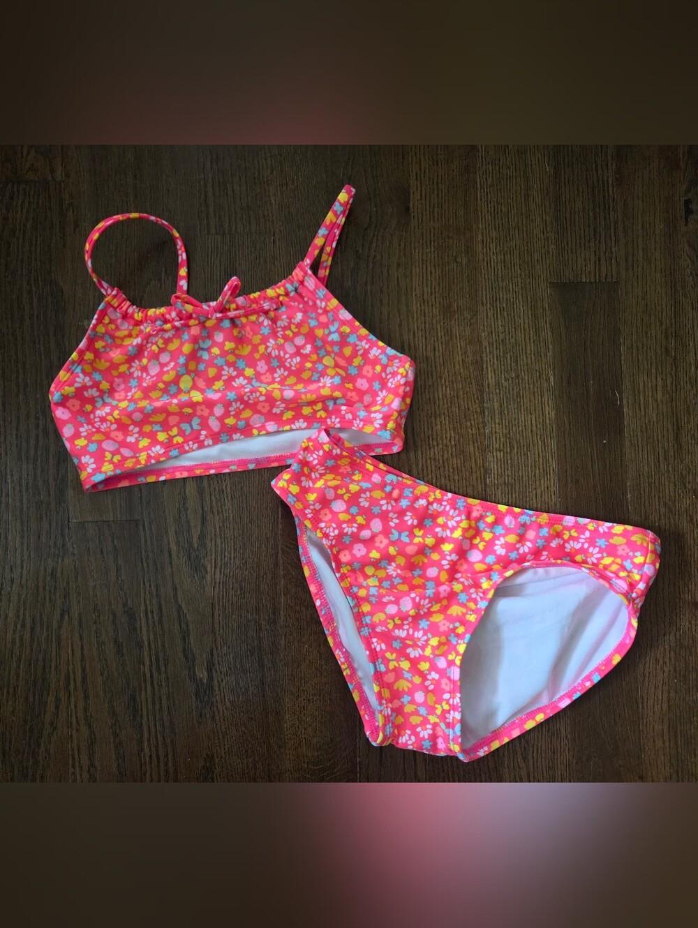 New Cat & Jack Girls M/8 Pink Floral Swimsuit